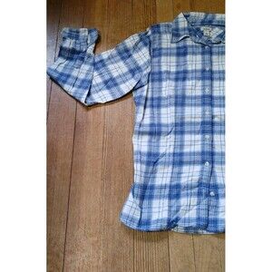 L.L. Bean Shirt Womens S Blue Plaid Flannel Casual Fit Long Sleeve Button Up